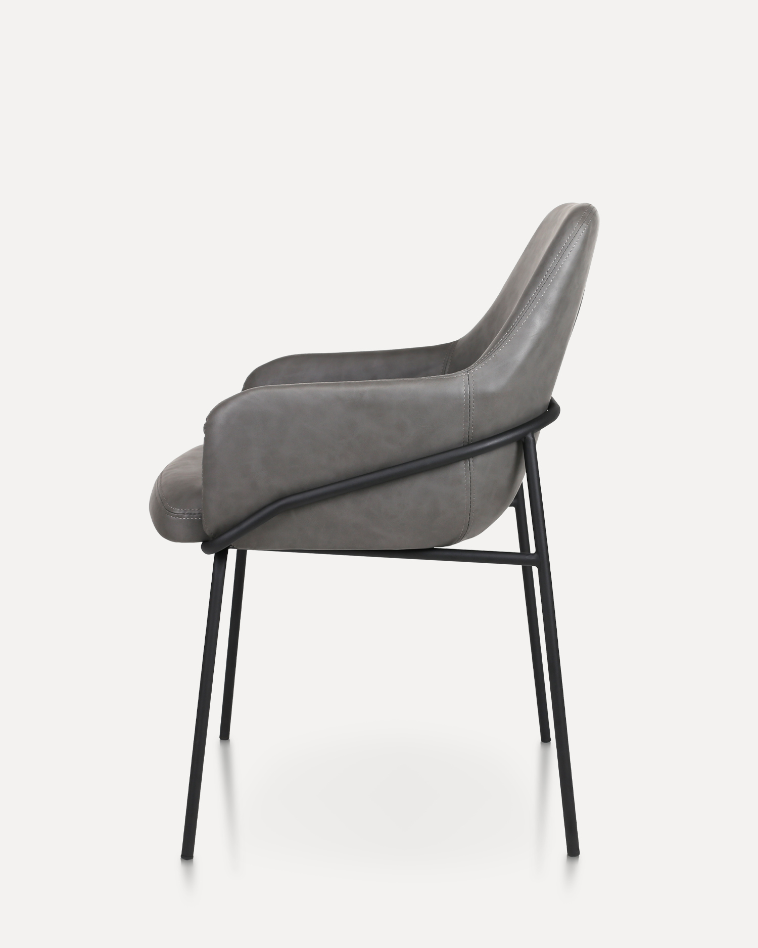 Kožená jedálenská stolička s rukou Kožená jedálenská stolička s rukou