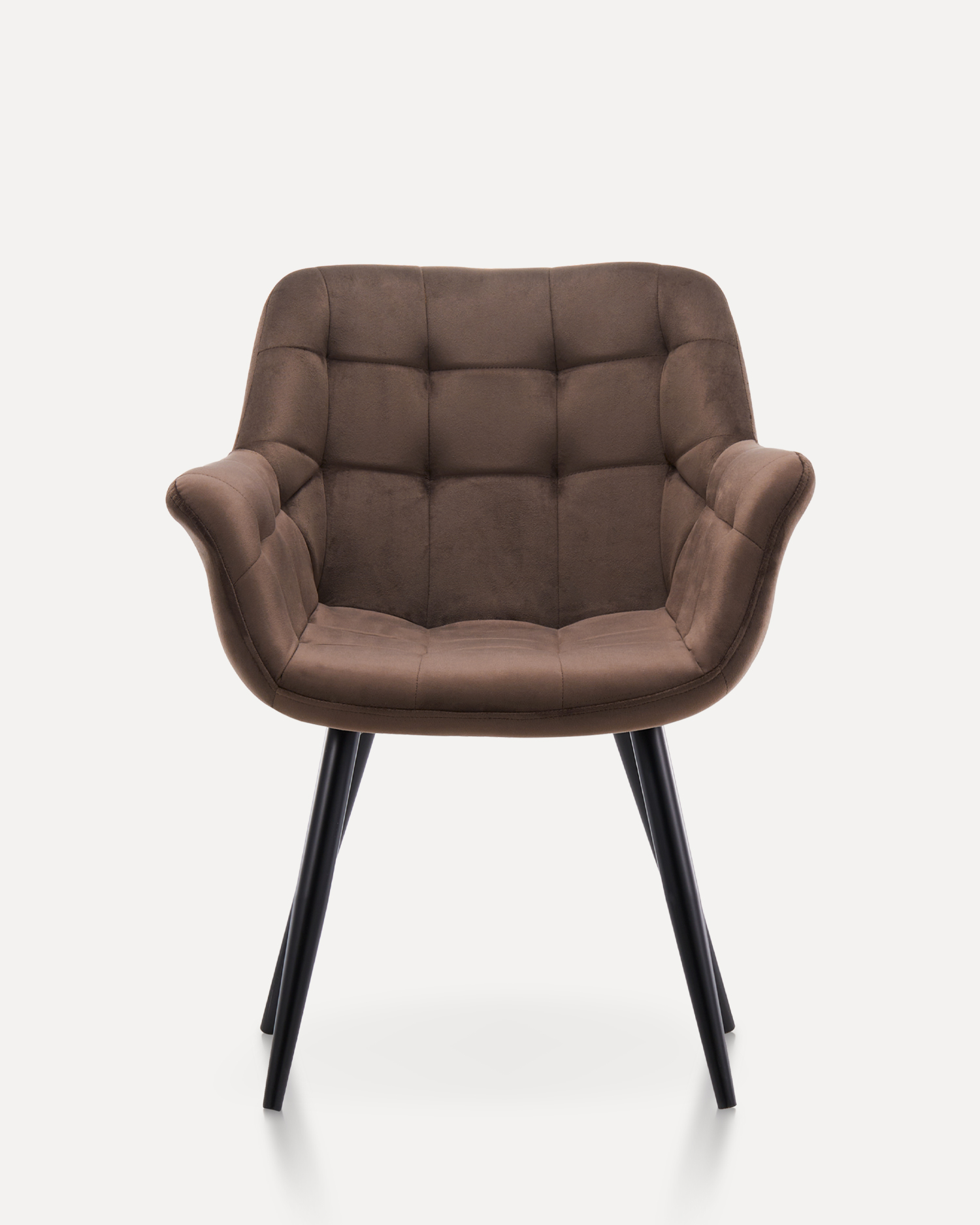 Hnedé zamatové jedálenské kreslo Hnedé zamatové jedálenské kreslo