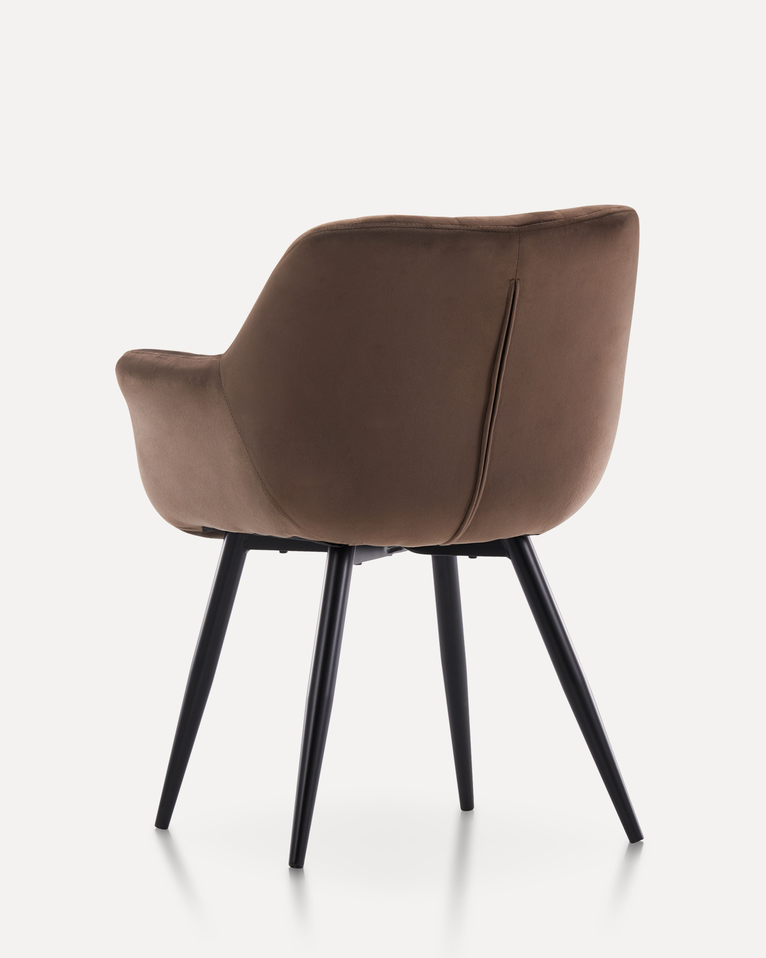 Hnedé zamatové jedálenské kreslo Hnedé zamatové jedálenské kreslo